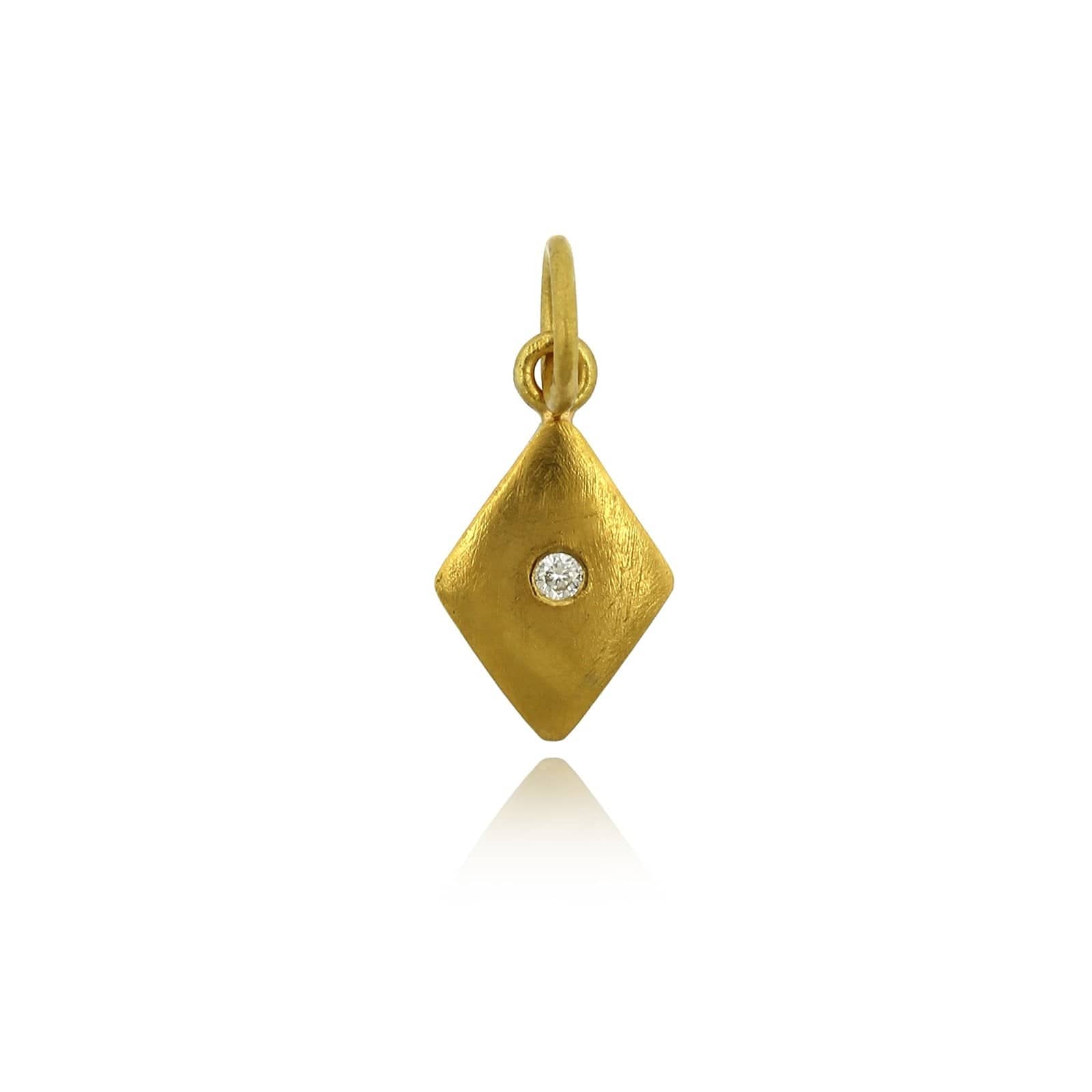 Sterling Silver and 24K Yellow Gold Diamond Charm