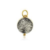 Sterling Silver and 24K Yellow Gold Enamel Moon Star Charm