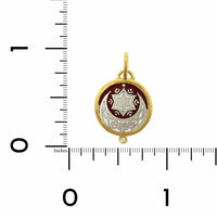 Sterling Silver and 24K Yellow Gold Enamel Moon Star Charm