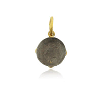 Sterling Silver and 24K Yellow Gold Tourmaline Diamond Charm