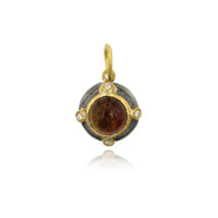 Sterling Silver and 24K Yellow Gold Tourmaline Diamond Charm