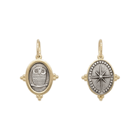 Sterling Silver 18K Yellow Gold Owl Charm