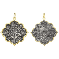 Sterling Silver 18K Yellow Gold Lotus Charm