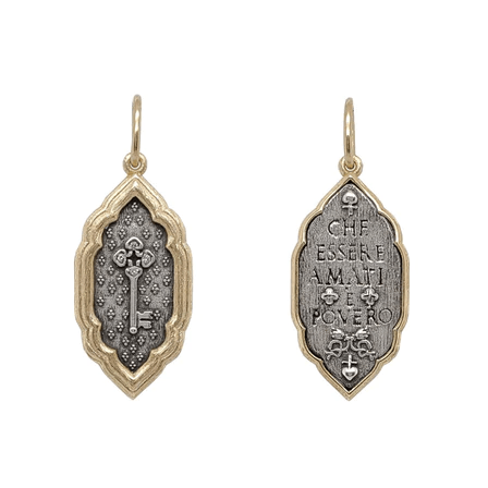 Sterling Silver 18K Yellow Gold Key Oscar Wilde Charm