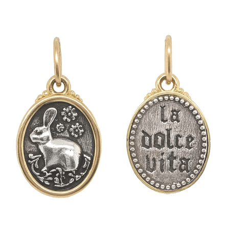 Sterling Silver 18K Yellow Gold Bunny La Dolce Vita Charm