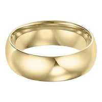 18K Yellow Gold Low Dome Polished Band, Long's Jewelers