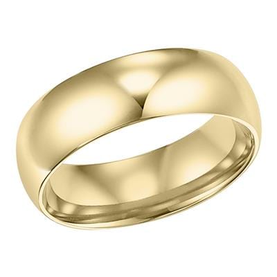 18K Yellow Gold Low Dome Polished Band, Long's Jewelers