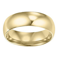 18K Yellow Gold Low Dome Polished Band, Long's Jewelers