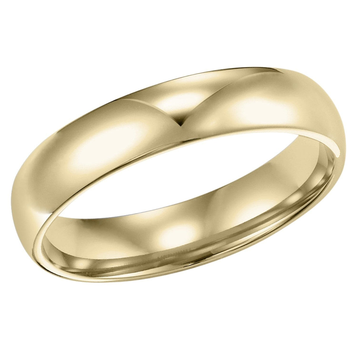 14K Yellow Gold Low Dome Wedding Band 4mm