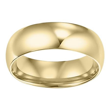 14K Yellow Gold Low Dome Wedding Band 5mm
