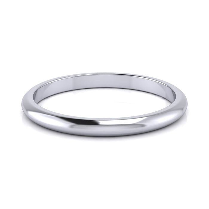 14K White Gold Low Dome Band 2mm