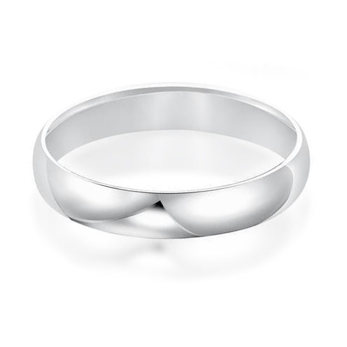 14K White Gold Low Dome Band 5mm