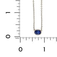 18K Yellow Gold Bezel Set Oval Blue Sapphire Pendant