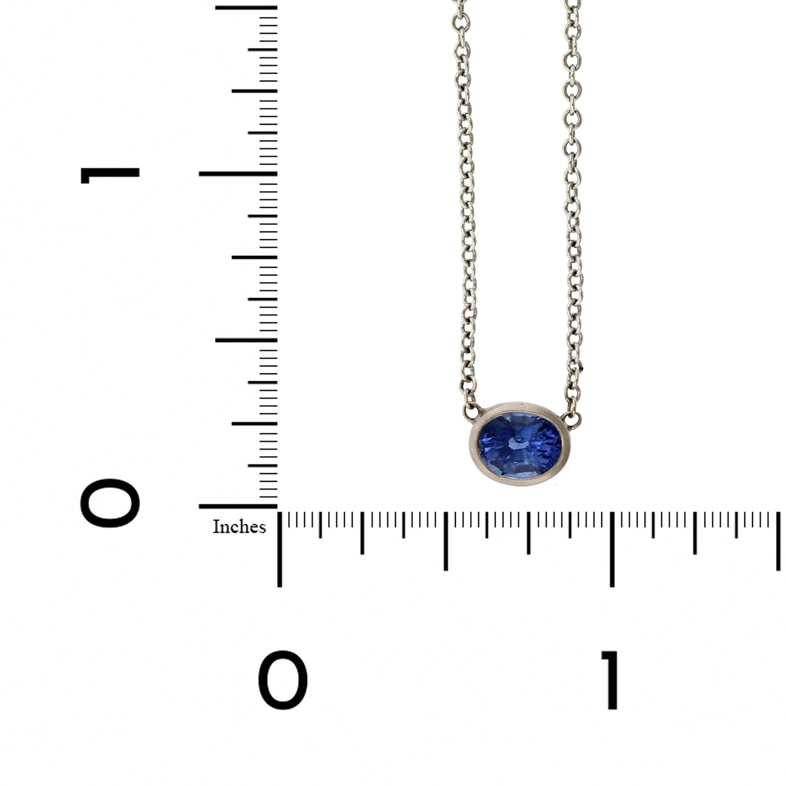 18K Yellow Gold Bezel Set Oval Blue Sapphire Pendant