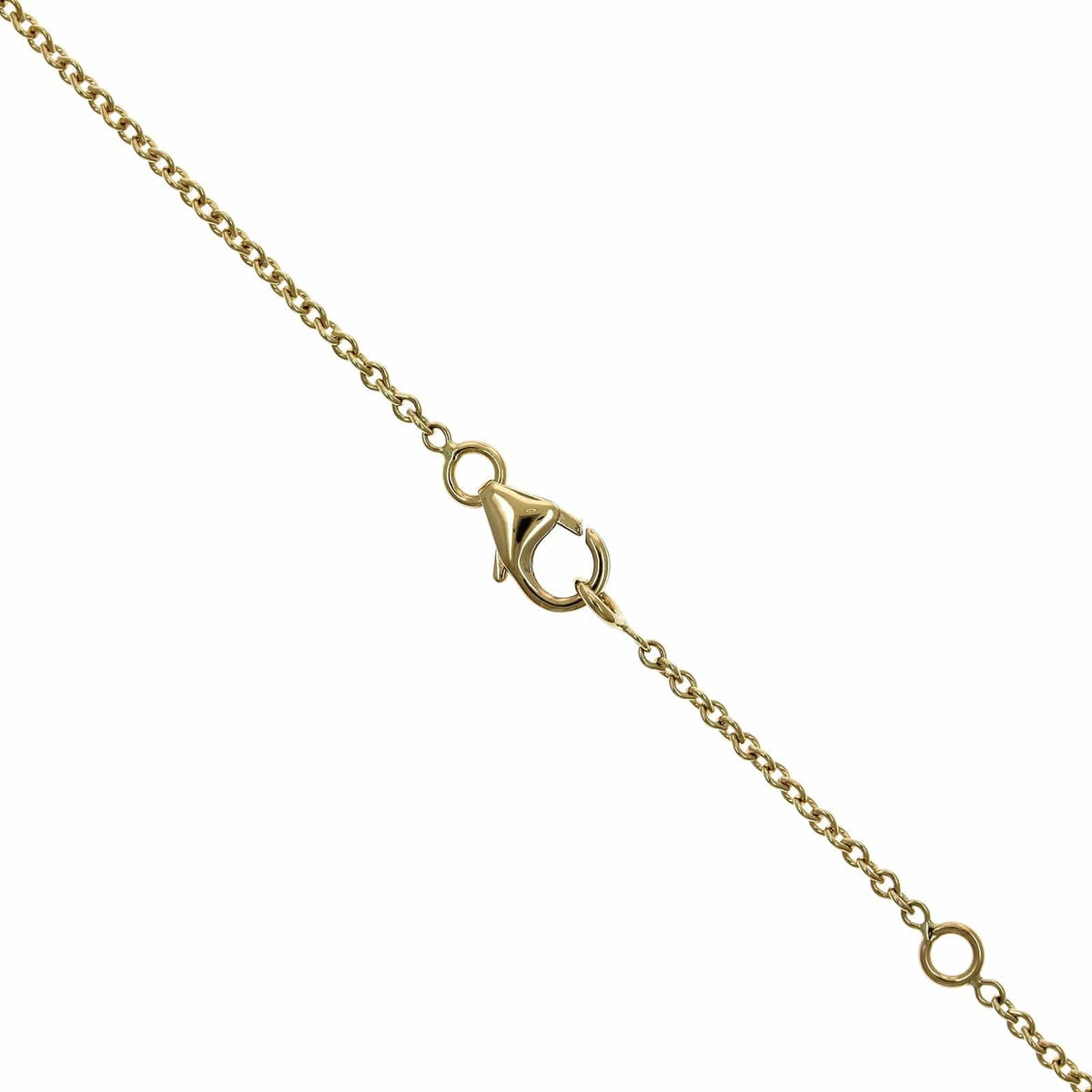 18K Yellow Gold Blue Sapphire Bezel Set Necklace