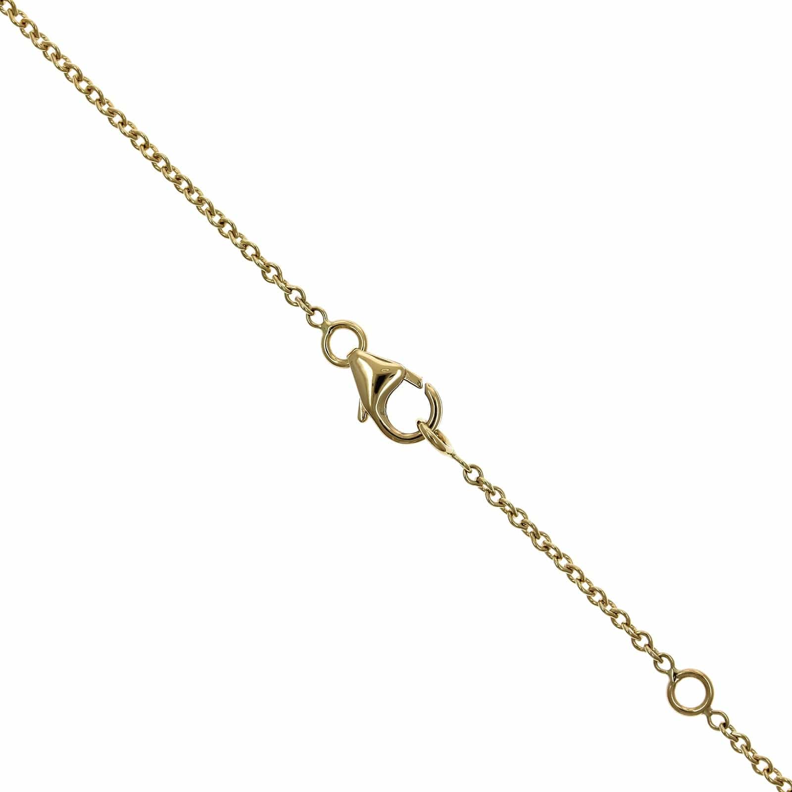18K Yellow Gold Blue Sapphire Bezel Set Necklace