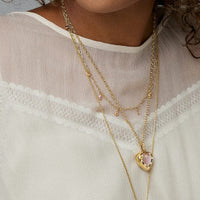 Multi-colored Sapphire Bezel Necklace