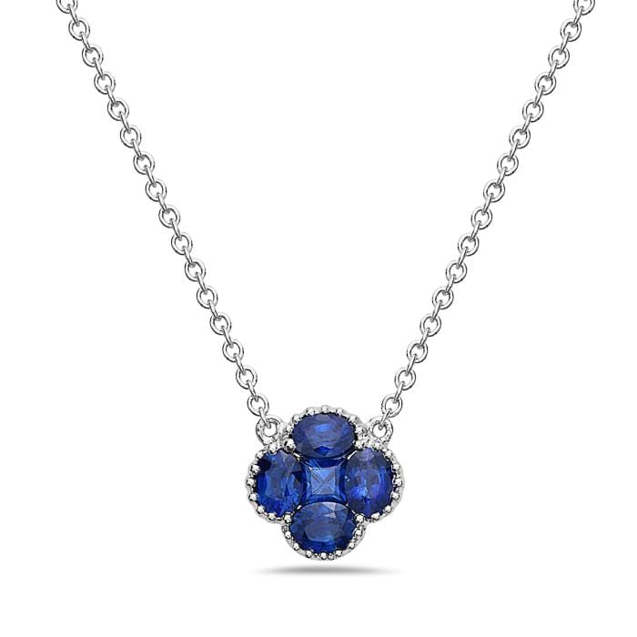 14K White Gold Sapphire Necklace