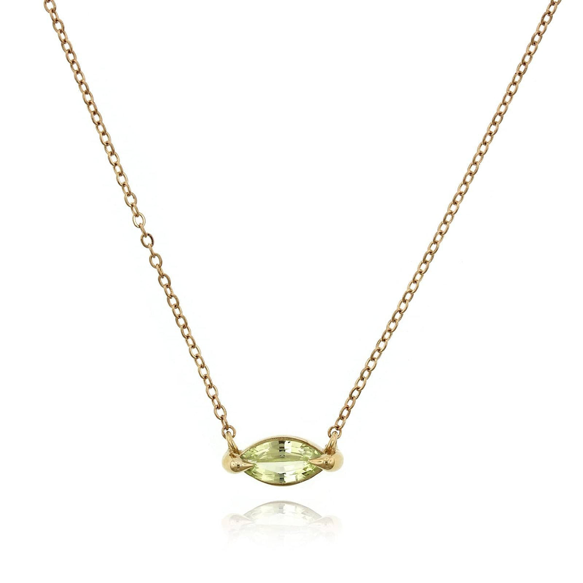 14K Yellow Gold Green Sapphire Pendant