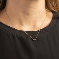 14K Yellow Gold Pink Sapphire Pendant