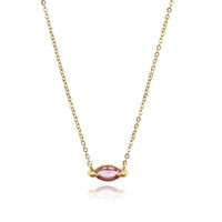 14K Yellow Gold Pink Sapphire Pendant