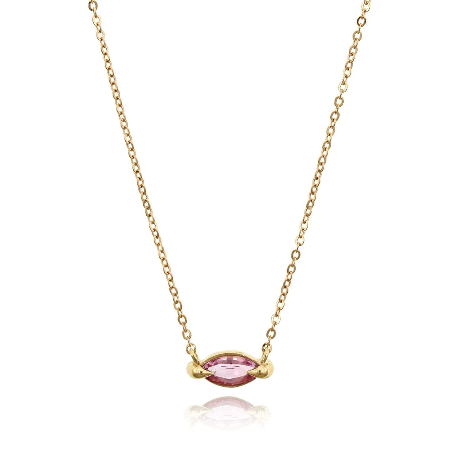 14K Yellow Gold Pink Sapphire Pendant