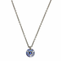Platinum Round Sapphire Solitaire Pendant