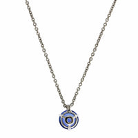 Platinum Round Sapphire Solitaire Pendant