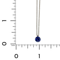 Platinum Round Sapphire Solitaire Pendant