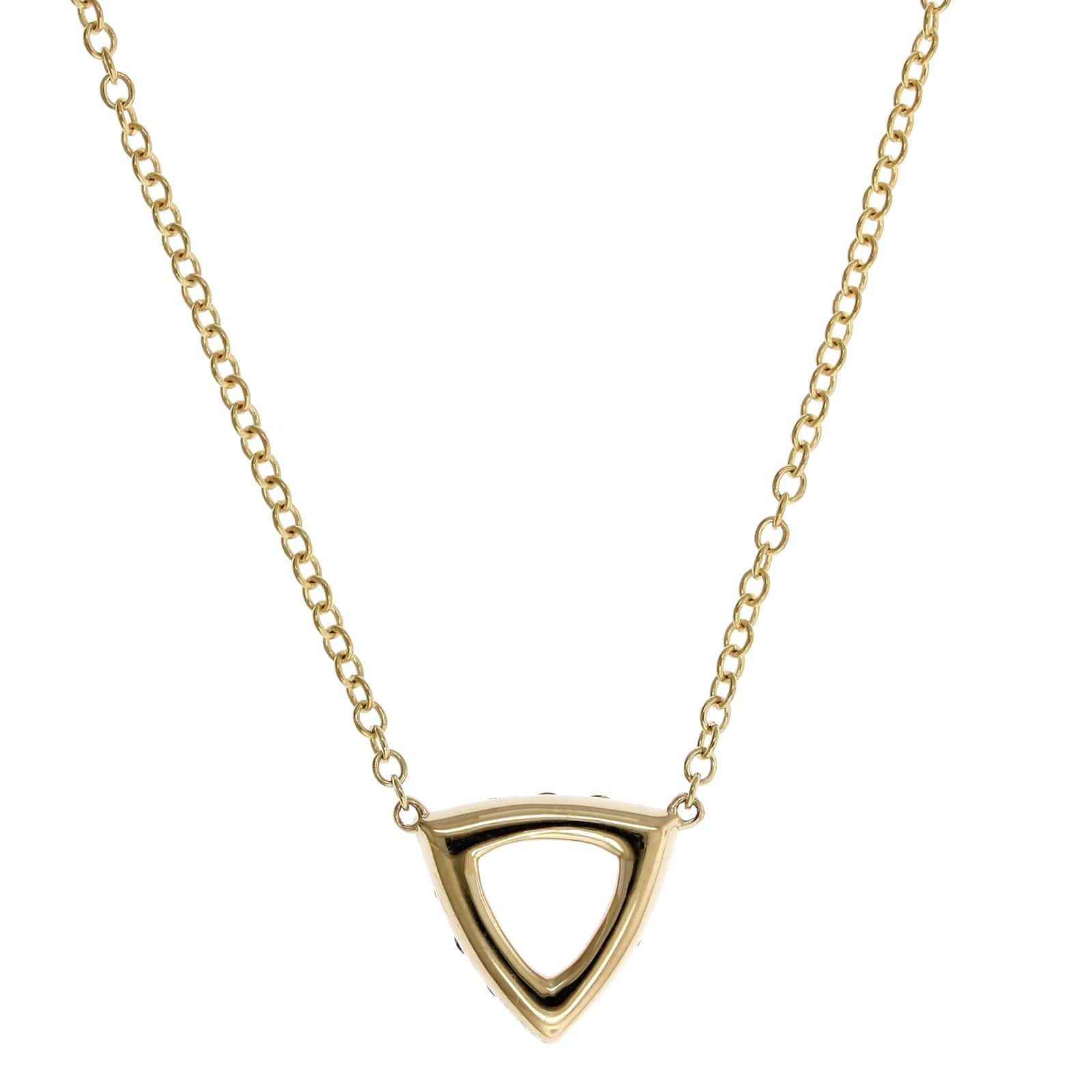 14K Yellow Gold Triangular Rainbow Sapphire Pendant