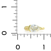 18K Yellow Gold Pear Shape Diamond Engagement Ring