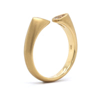 18K Yellow Gold White Sapphire Open Ring