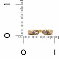 18K Yellow Gold White Sapphire Open Ring