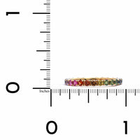 18K Yellow Gold Multi-Color Sapphire Eternity Ring