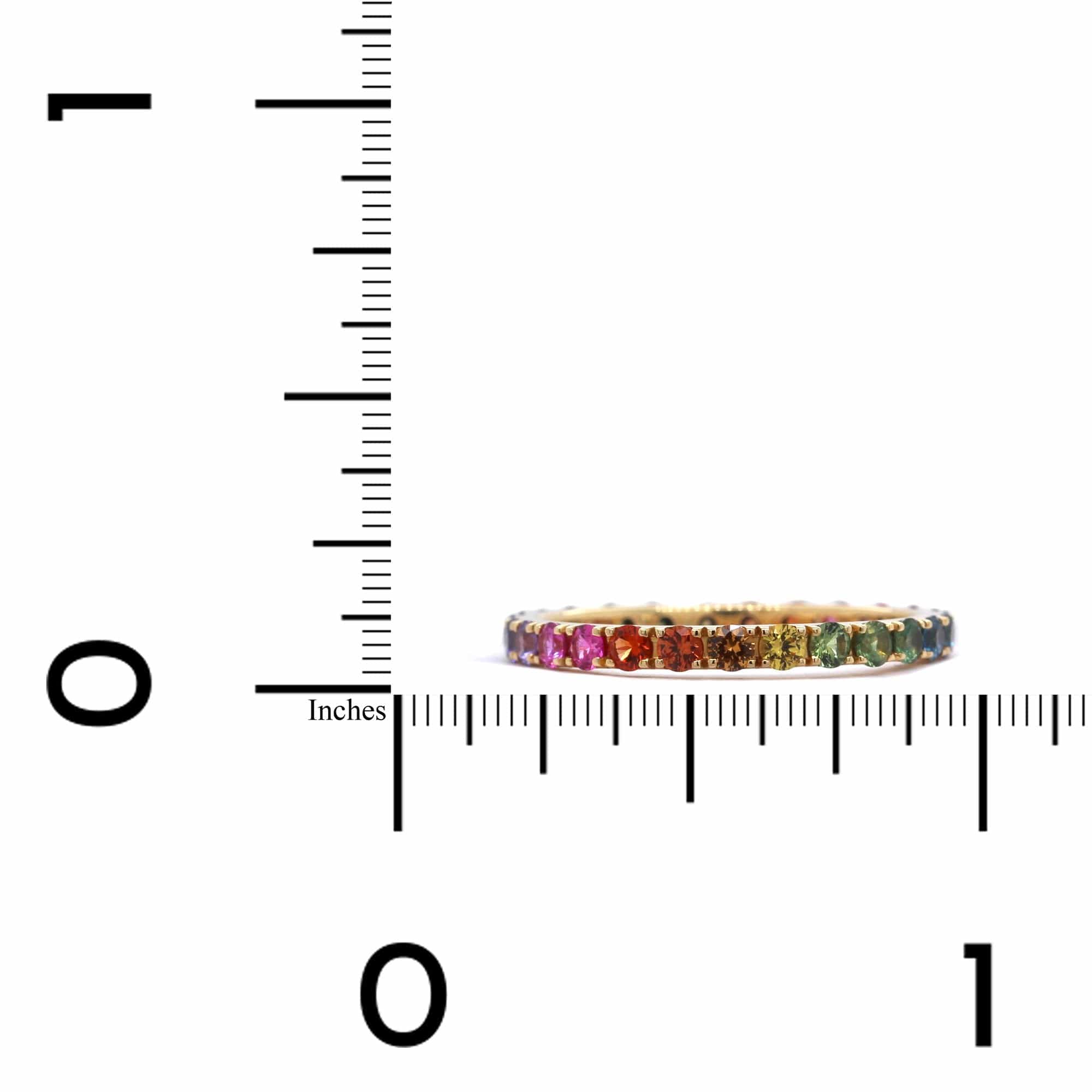 18K Yellow Gold Multi-Color Sapphire Eternity Ring