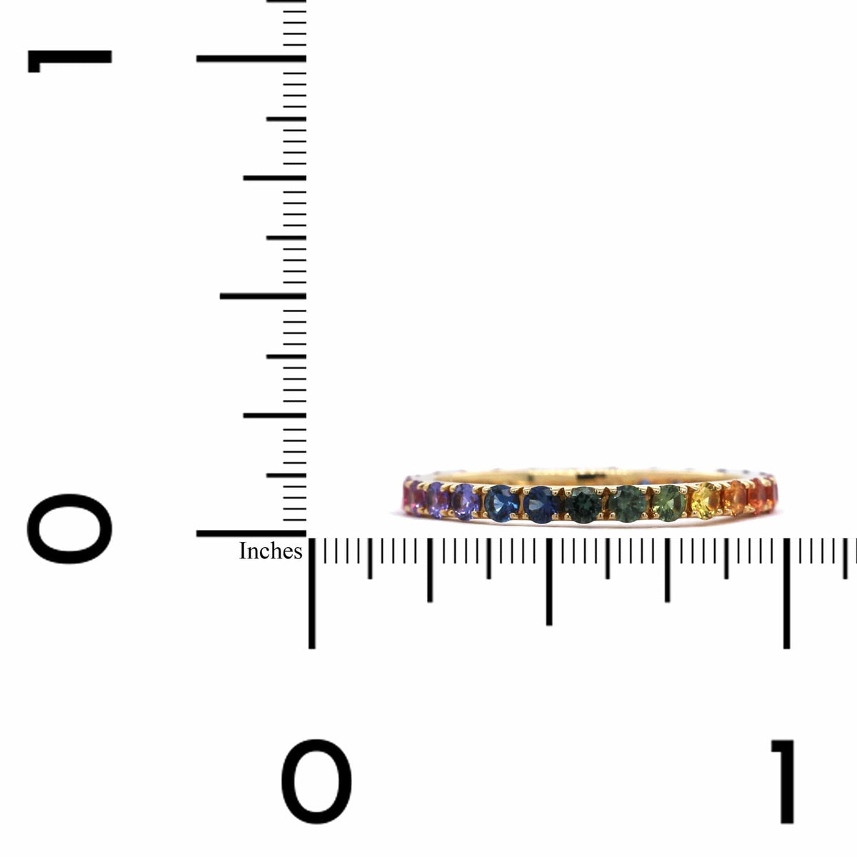 18K Yellow Gold Multi-Color Sapphire Eternity Ring
