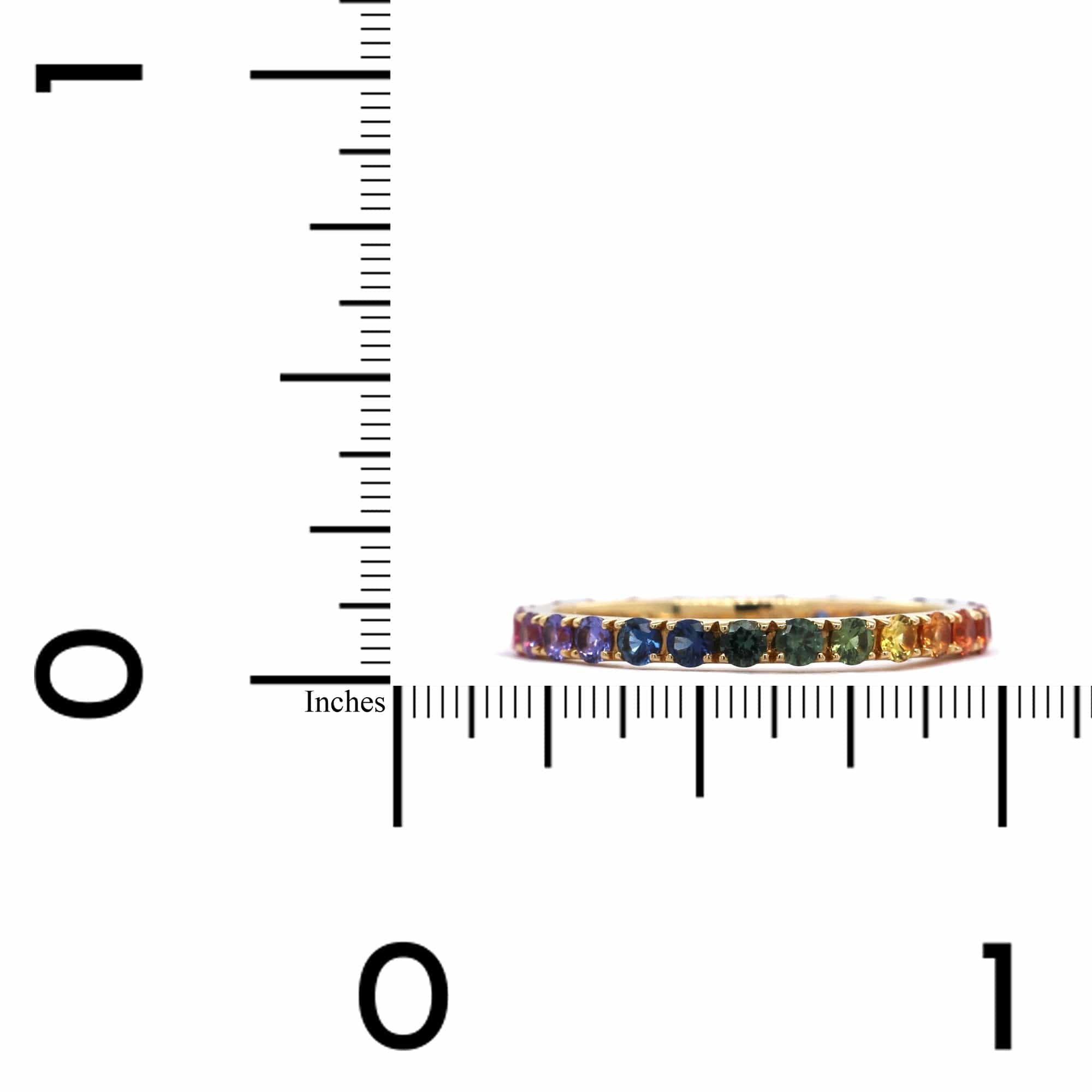 18K Yellow Gold Multi-Color Sapphire Eternity Ring