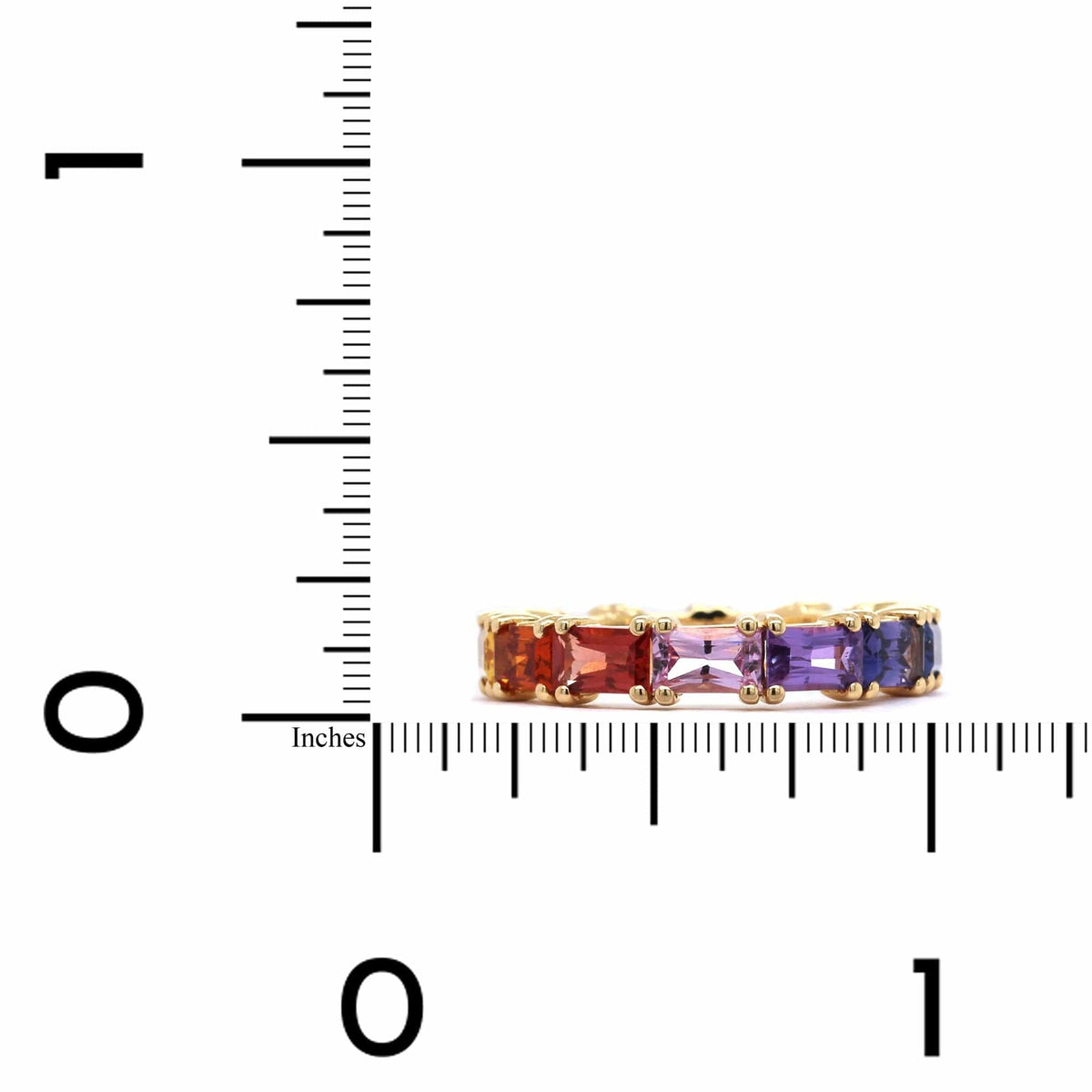 18K Yellow Gold Multi-Color Sapphire Eternity Ring