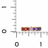 18K Yellow Gold Multi-Color Sapphire Eternity Ring