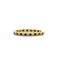 18K Yellow Gold Black Sapphire Band