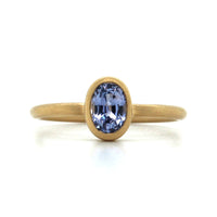 14K Yellow Gold Round Oval Lavender Sapphire Ring
