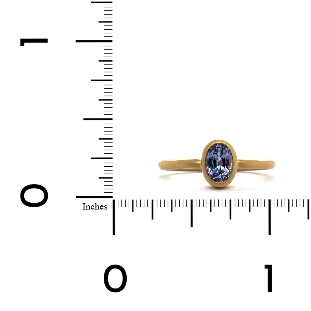 14K Yellow Gold Round Oval Lavender Sapphire Ring