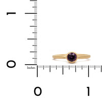 14K Yellow Gold Round Cut Grape Sapphire Ring