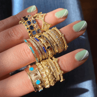 18K Yellow Gold Baguette White Sapphire Stacking Band, 18k yellow gold, Long's Jewelers