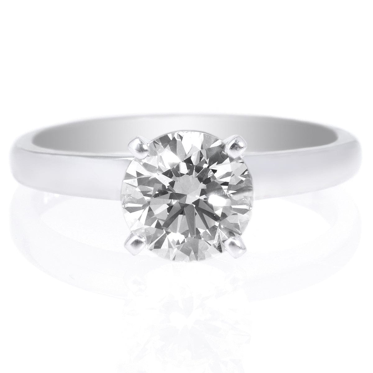 Platinum Four-Prong Solitaire Engagement Ring Setting