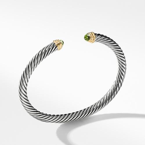 Cable Classics Bracelet with Peridot and Gold