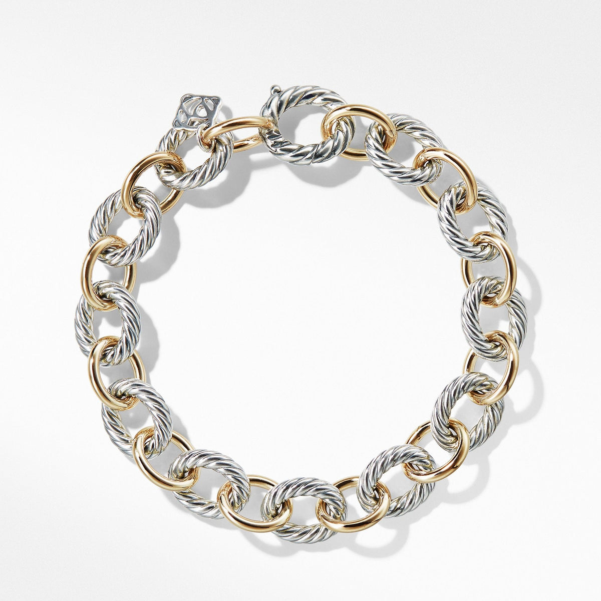 Medium Oval Link Bracelet with 18K Gold