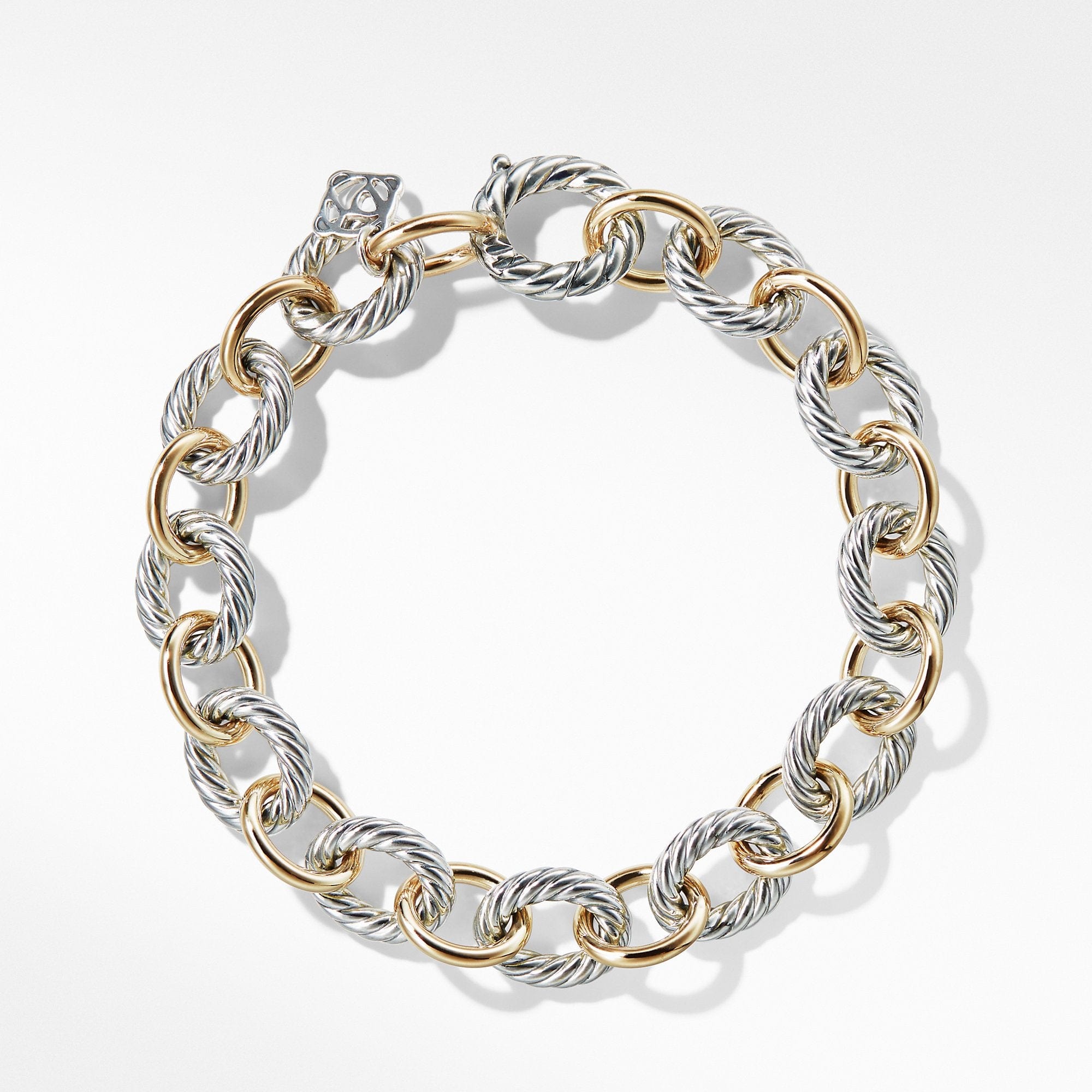 Medium Oval Link Bracelet with 18K Gold