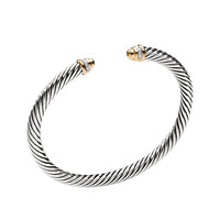 Cable Classics Bracelet with Gold Domes and Diamonds