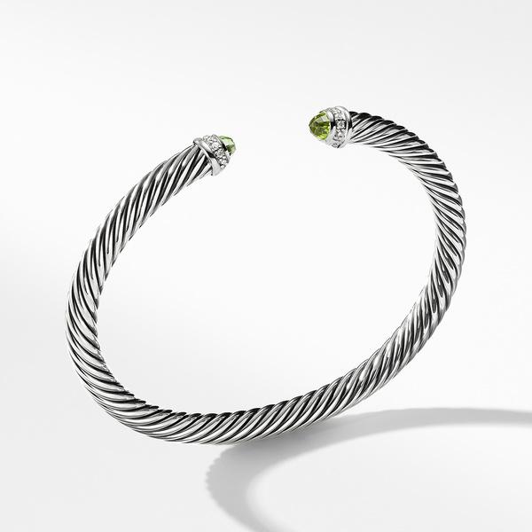 Cable Classics Bracelet with Peridot and Diamonds